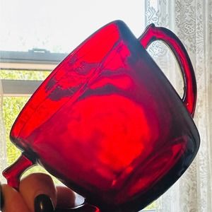 Vintage Royal Ruby glass open sugar dish by Anchor Hocking